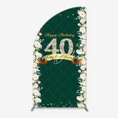 Lofaris Floral Green Fabulous Arch 40th Birthday Backdrop