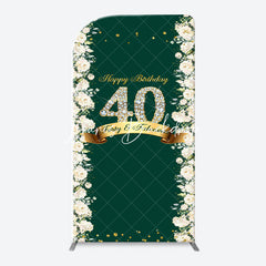 Lofaris Floral Green Fabulous Arch 40th Birthday Backdrop