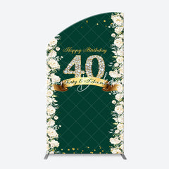 Lofaris Floral Green Fabulous Arch 40th Birthday Backdrop