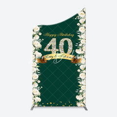 Lofaris Floral Green Fabulous Arch 40th Birthday Backdrop