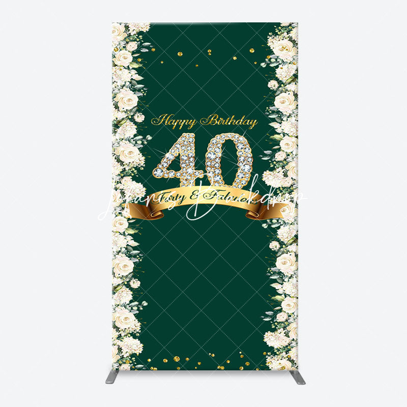 Lofaris Floral Green Fabulous Arch 40th Birthday Backdrop