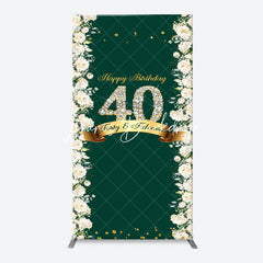 Lofaris Floral Green Fabulous Arch 40th Birthday Backdrop