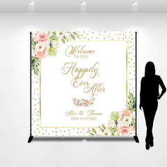 Lofaris Floral Happily Ever After Custom Wedding Backdrop