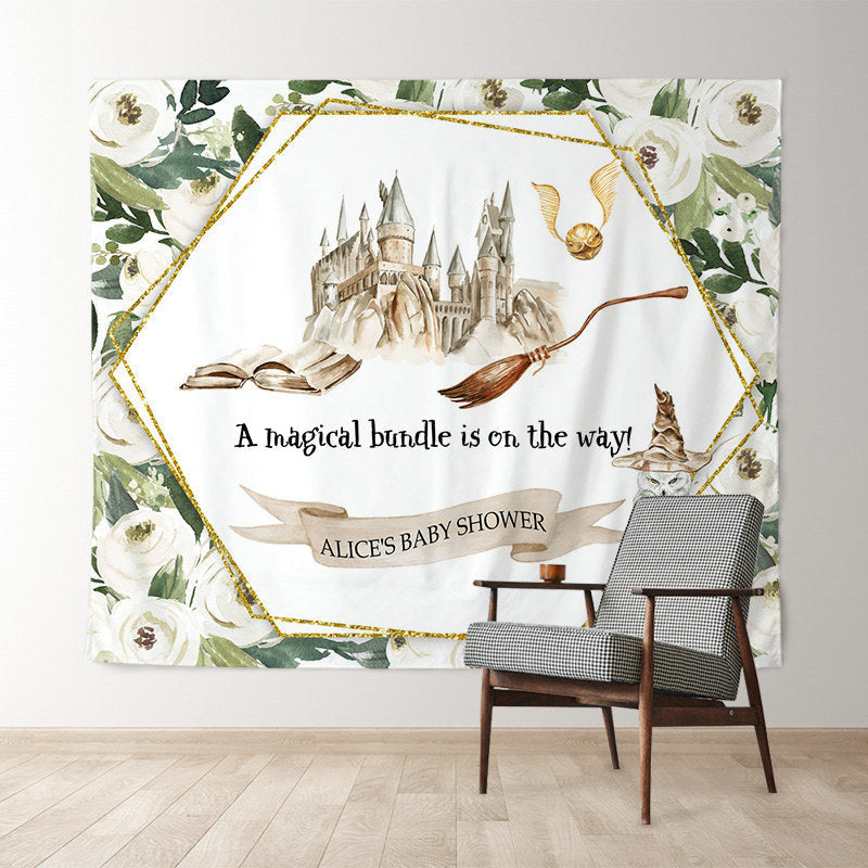 Lofaris Floral Harry Potter Theme Custom Baby Shower Backdrop