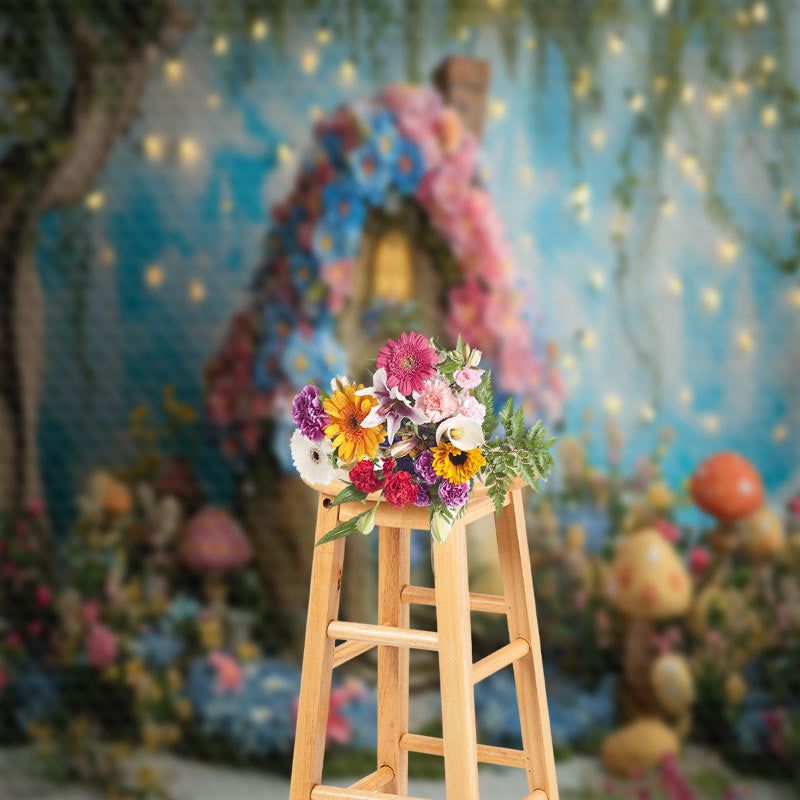 Lofaris Floral House Lights Spring Backdrop For Photograph