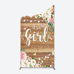 Lofaris Floral Its A Girl Wooden Baby Shower Arch Backdrop