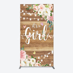 Lofaris Floral Its A Girl Wooden Baby Shower Arch Backdrop