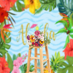 Lofaris Floral Leaves Coconut Tropical Summer Photo Backdrop
