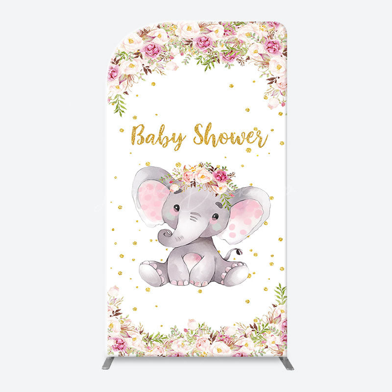 Lofaris Floral Little Elephant Arch Baby Shower Backdrop