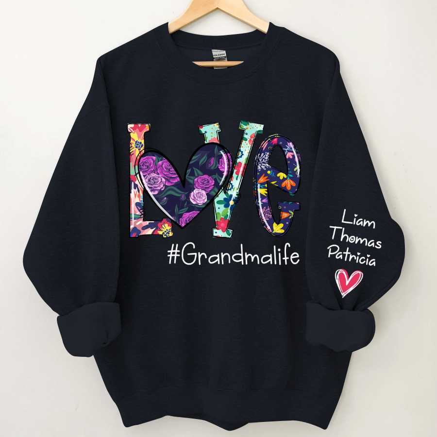 Lofaris Floral Love Grandma Life Personalized Sweatshirt