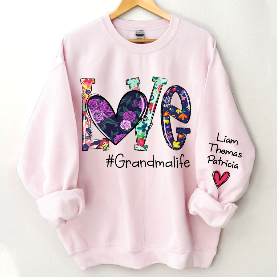 Lofaris Floral Love Grandma Life Personalized Sweatshirt