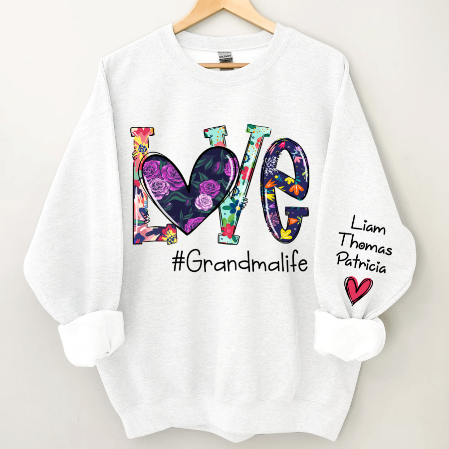 Lofaris Floral Love Grandma Life Personalized Sweatshirt