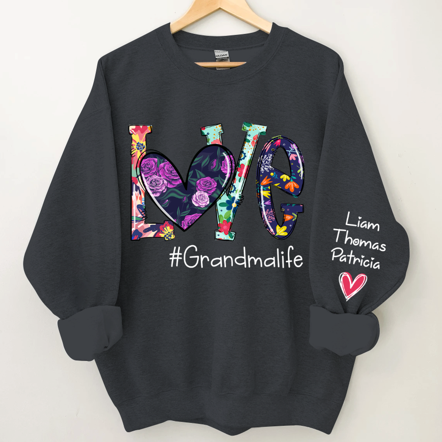 Lofaris Floral Love Grandma Life Personalized Sweatshirt