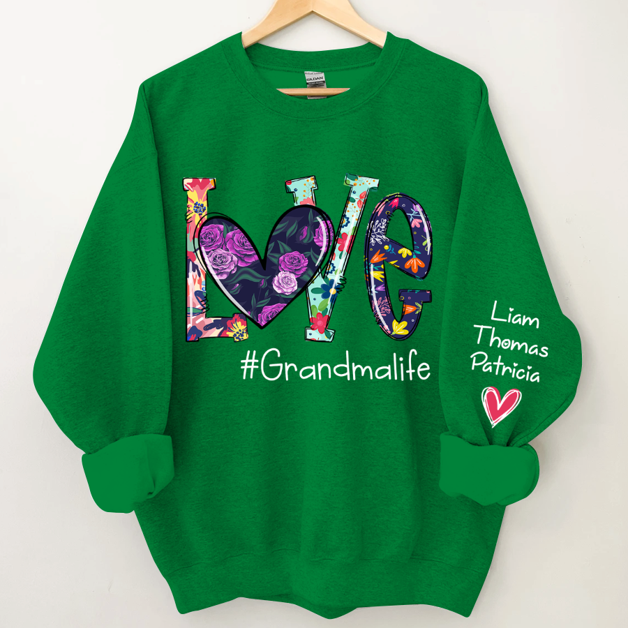 Lofaris Floral Love Grandma Life Personalized Sweatshirt