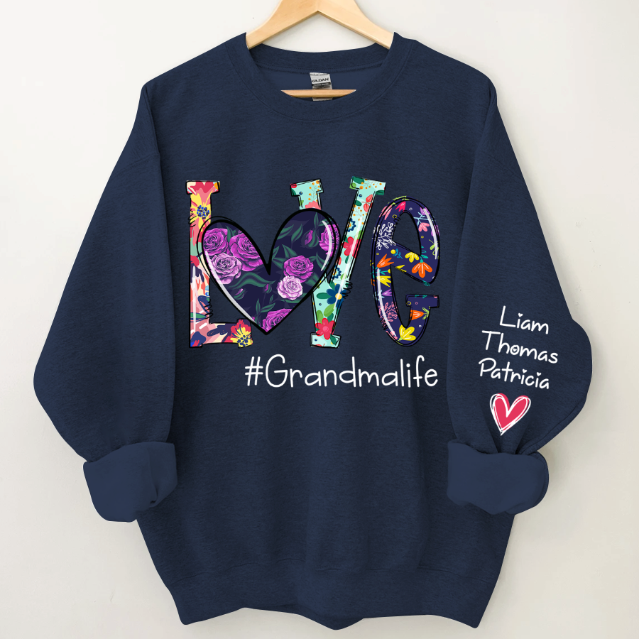 Lofaris Floral Love Grandma Life Personalized Sweatshirt