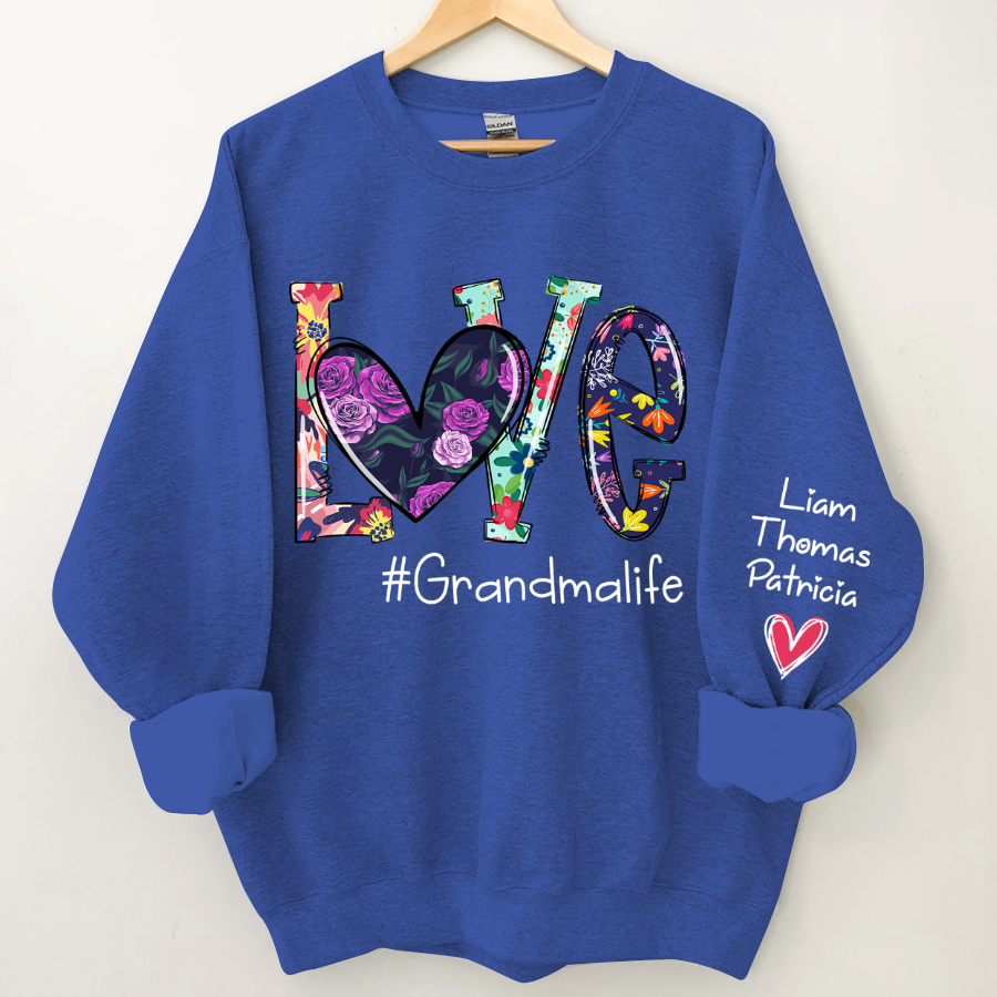 Lofaris Floral Love Grandma Life Personalized Sweatshirt