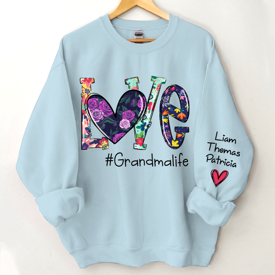 Lofaris Floral Love Grandma Life Personalized Sweatshirt
