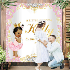 Lofaris Floral Pattern Princess On Her Way Baby Shower Backdrop