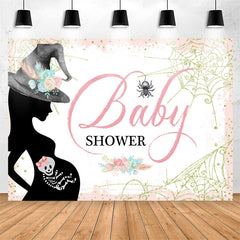 Lofaris Floral Pink Glitter Cobweb Girl Baby Shower Backdrop