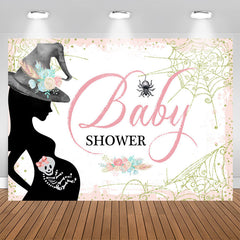 Lofaris Floral Pink Glitter Cobweb Girl Baby Shower Backdrop