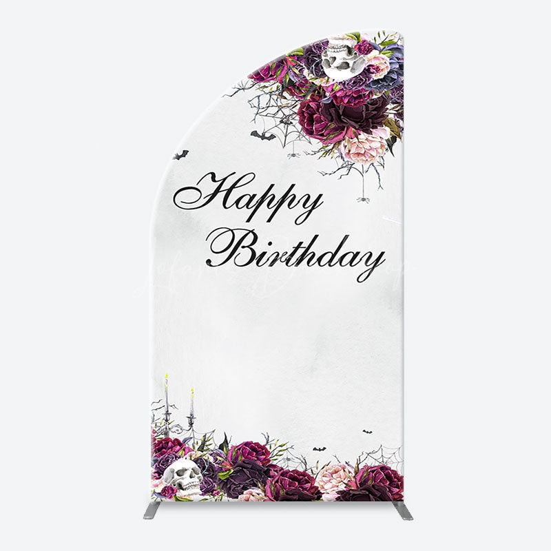 Lofaris Floral Spider Wab Halloween Arch Birthday Backdrop