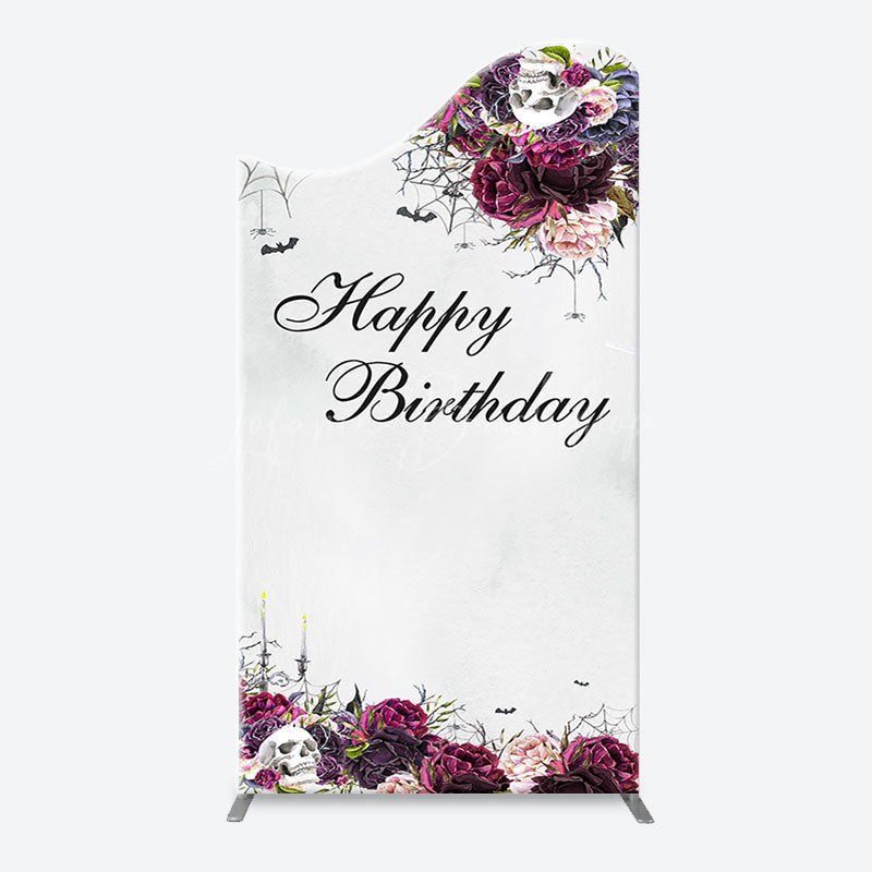 Lofaris Floral Spider Wab Halloween Arch Birthday Backdrop