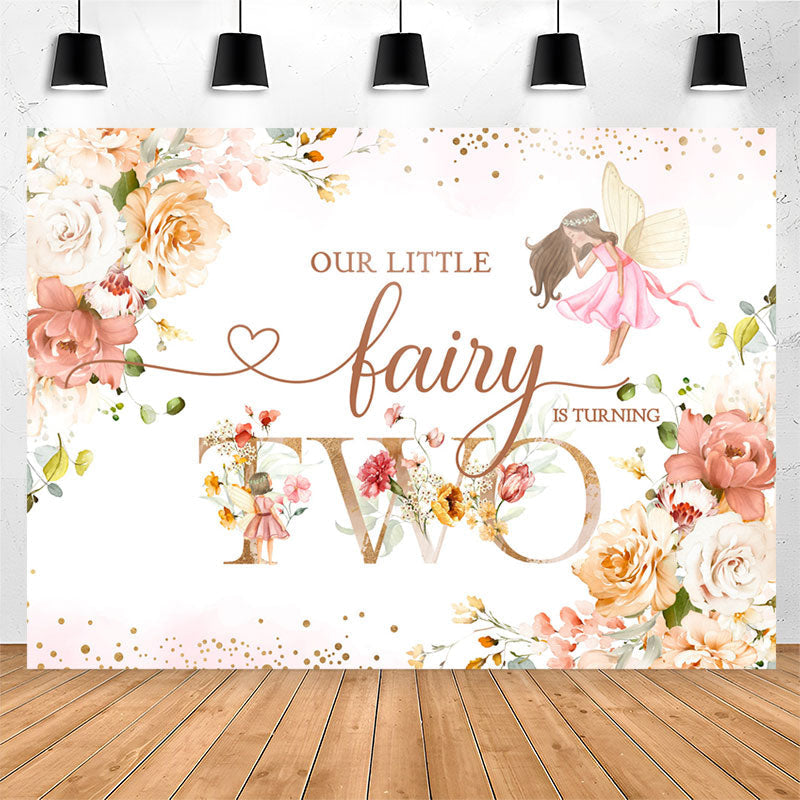 Lofaris Floral Spring Magical Fairy 2nd Birthday Backdrop