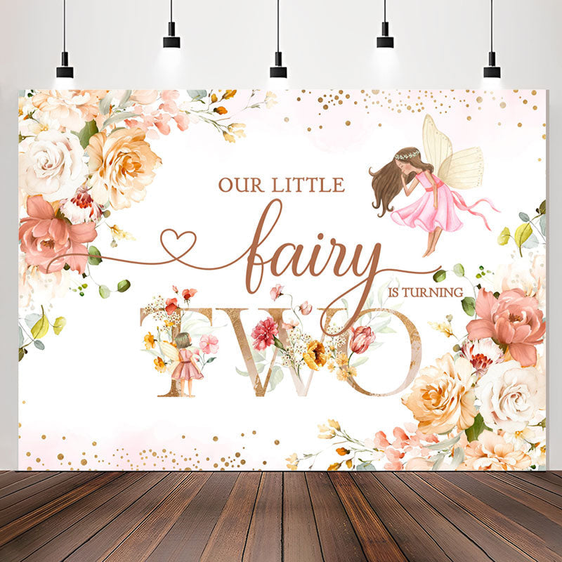 Lofaris Floral Spring Magical Fairy 2nd Birthday Backdrop