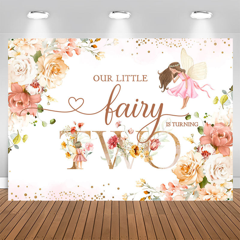 Lofaris Floral Spring Magical Fairy 2nd Birthday Backdrop