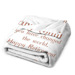 Lofaris Floral White Simple Custom Name Retirement Blanket