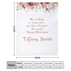 Lofaris Floral White Simple Custom Name Retirement Blanket