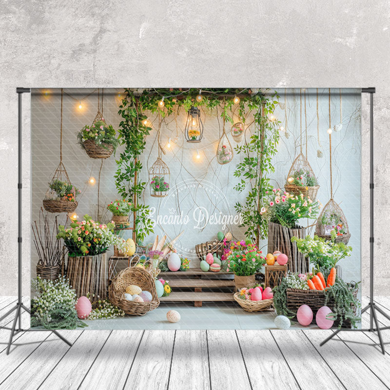 Lofaris Flower Basket Easter Egg Arch Photography Backdrop