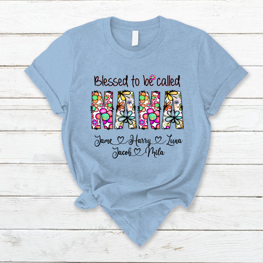 Lofaris Flower Blessed To Be Called Nana Mothers Day T-Shirt