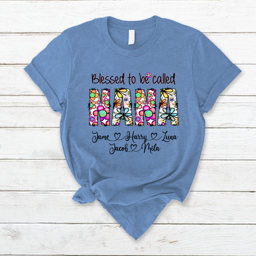 Lofaris Flower Blessed To Be Called Nana Mothers Day T-Shirt