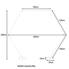 Lofaris Flower Display White Hexagon Wedding Arch Decor