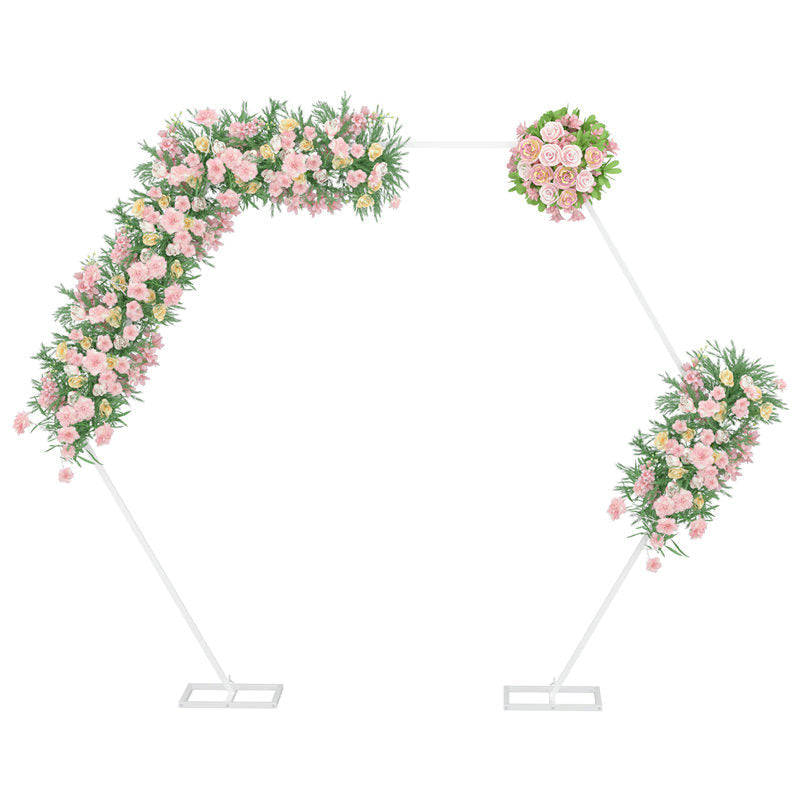Lofaris Flower Display White Hexagon Wedding Arch Decor