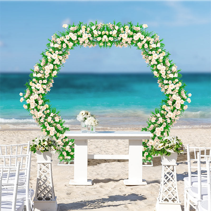 Lofaris Flower Display White Hexagon Wedding Arch Decor