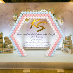 Lofaris Flower Display White Hexagon Wedding Arch Decor