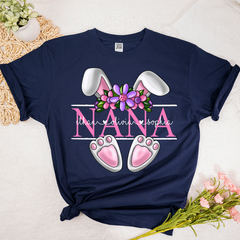Lofaris Flower Rabbit Nana And Grandkids Easter Days T-Shirt