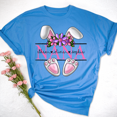 Lofaris Flower Rabbit Nana And Grandkids Easter Days T-Shirt