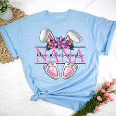 Lofaris Flower Rabbit Nana And Grandkids Easter Days T-Shirt