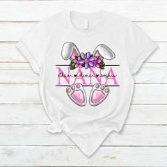 Lofaris Flower Rabbit Nana And Grandkids Easter Days T-Shirt