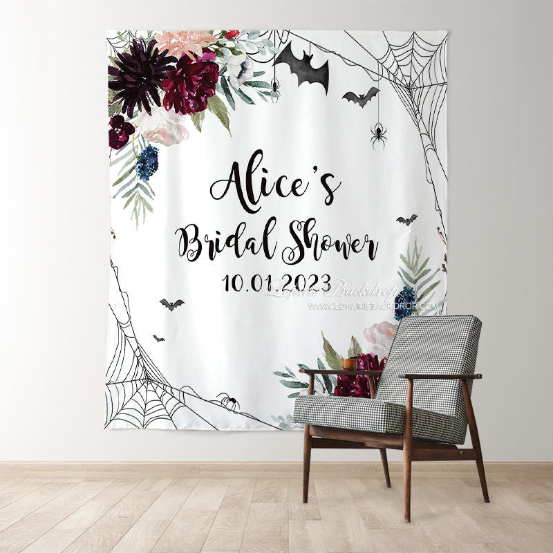 Lofaris Flower Spider Spy Halloween Bridal Shower Backdrop