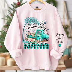 Lofaris Flower Truck I Love Being Nana Custom Sweatshirt
