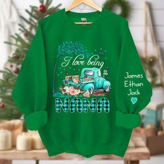 Lofaris Flower Truck I Love Being Nana Custom Sweatshirt
