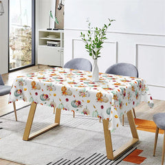 Lofaris Flowers And Pumpkin Pattern Repeat Dining Tablecloth