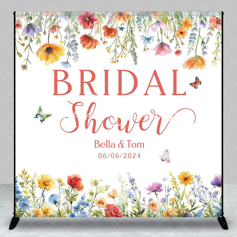 Lofaris Flowers Butterfly Custom Bridal Shower Backdrop