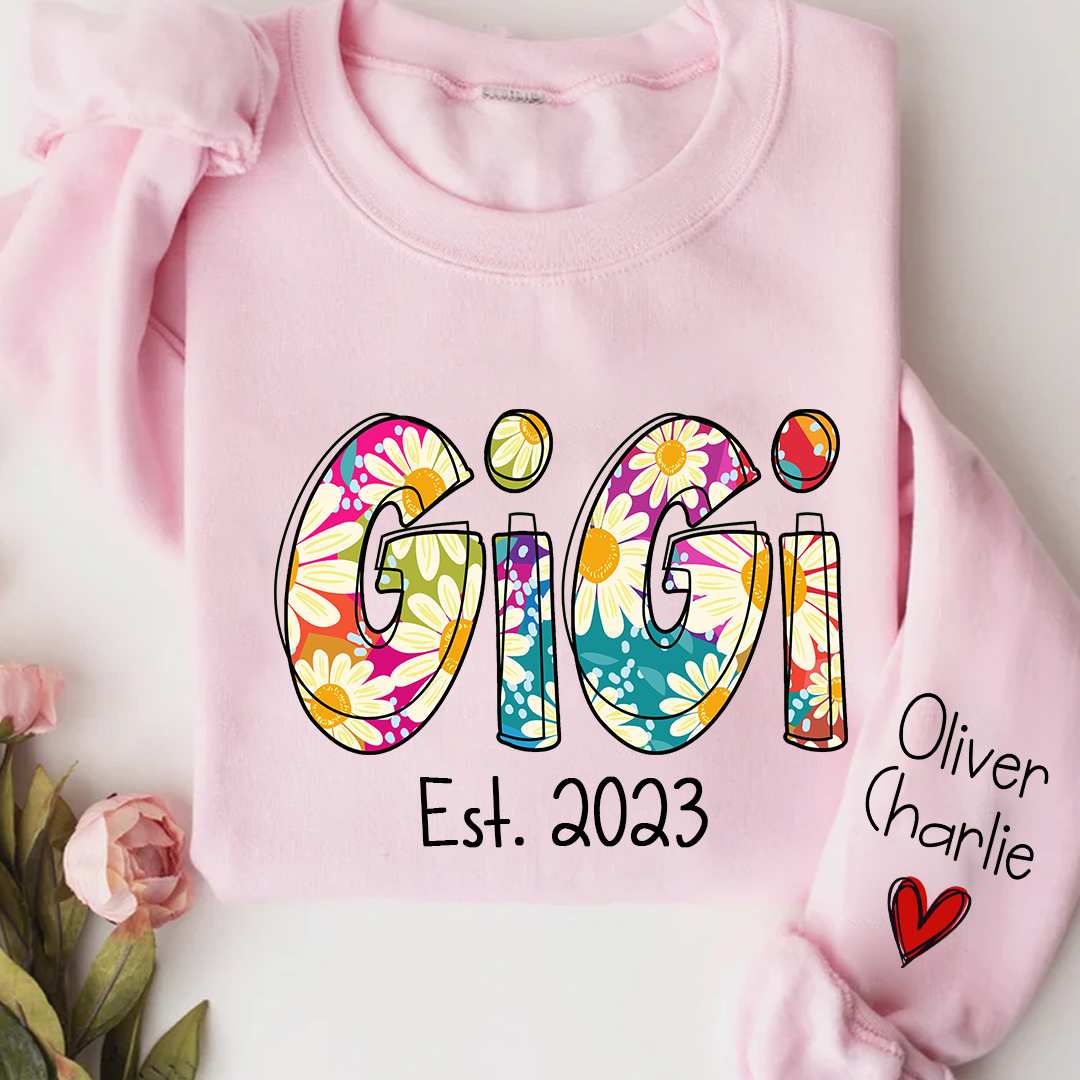 Lofaris Gigi Est Year And Grandkids Custom Name CTH01 Sweatshirt