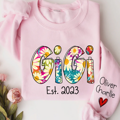 Lofaris Gigi Est Year And Grandkids Custom Name CTH01 Sweatshirt