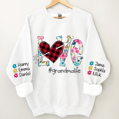 Lofaris Flower Love Grandma Life And Kids Personalized CTH01 Sweatshirt